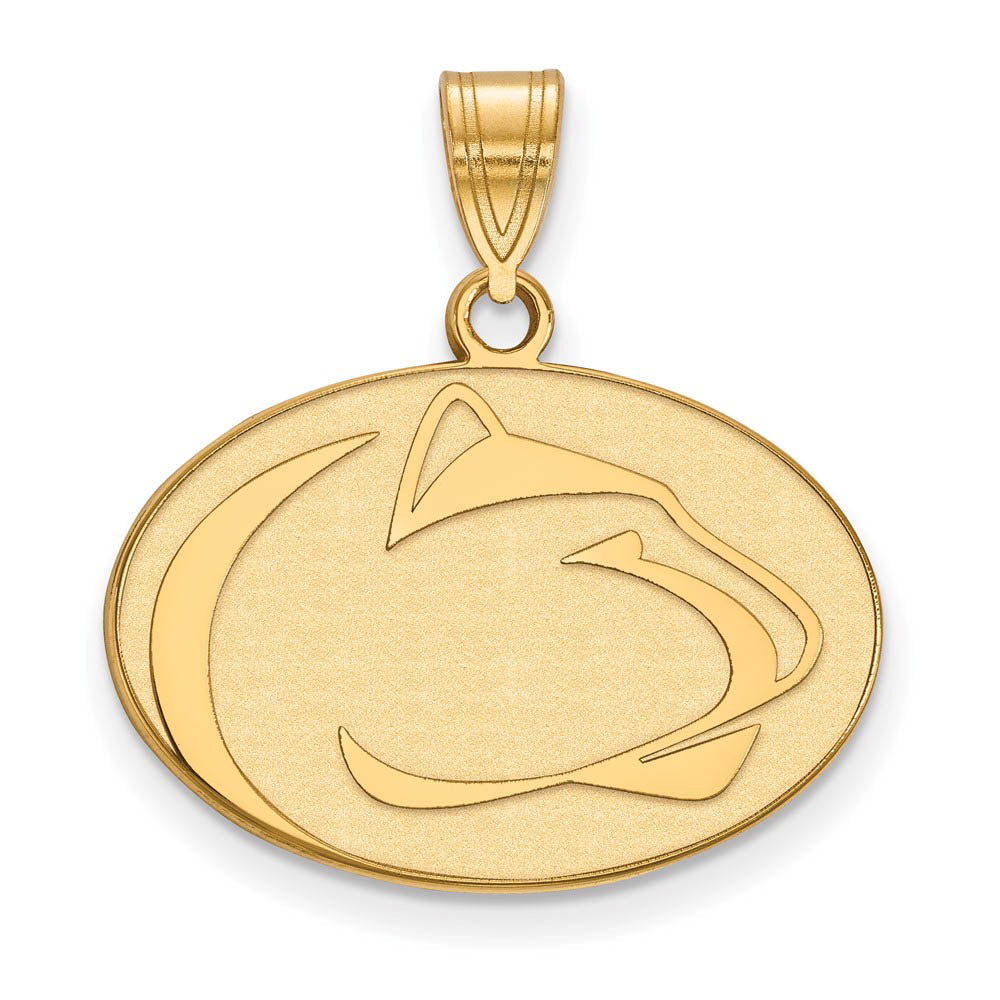 14k Gold Plated Silver Penn State Medium Pendant, Item P24835 by The Black Bow Jewelry Co.