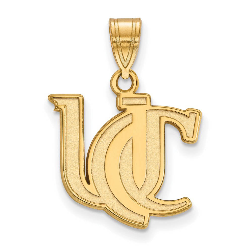14k Gold Plated Silver U. of Cincinnati Medium 'UC' Pendant, Item P25120 by The Black Bow Jewelry Co.
