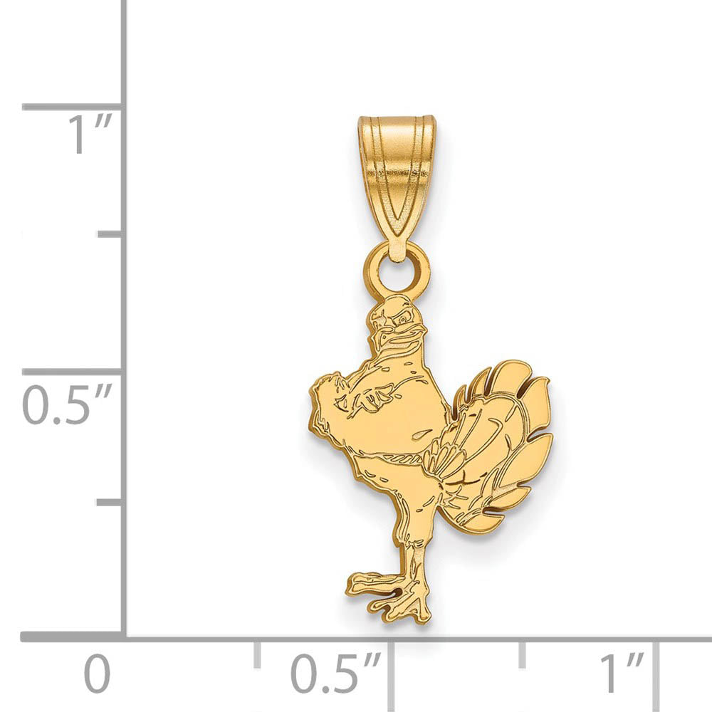 Alternate view of the 14k Gold Plated Silver Virginia Tech Medium Mascot Logo Pendant by The Black Bow Jewelry Co.