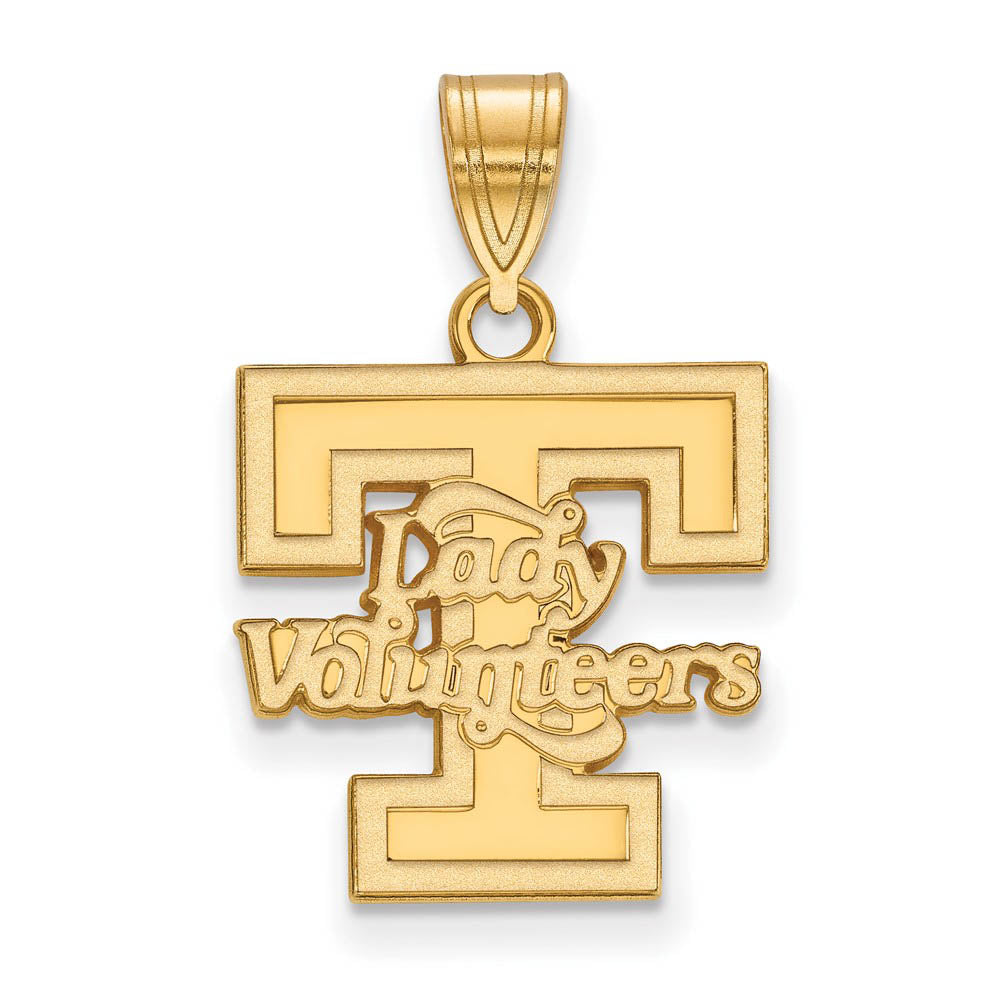14k Gold Plated Silver U. of Tennessee Medium 'T' Logo Pendant, Item P25358 by The Black Bow Jewelry Co.