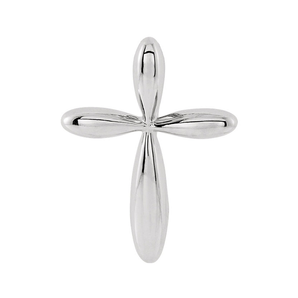 14k White Gold Rounded Cross Slide Pendant, 11 x 15mm, Item P25660 by The Black Bow Jewelry Co.