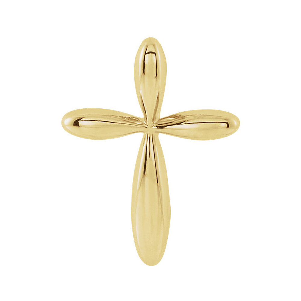 14k Yellow Gold Rounded Cross Slide Pendant, 11 x 15mm, Item P25661 by The Black Bow Jewelry Co.