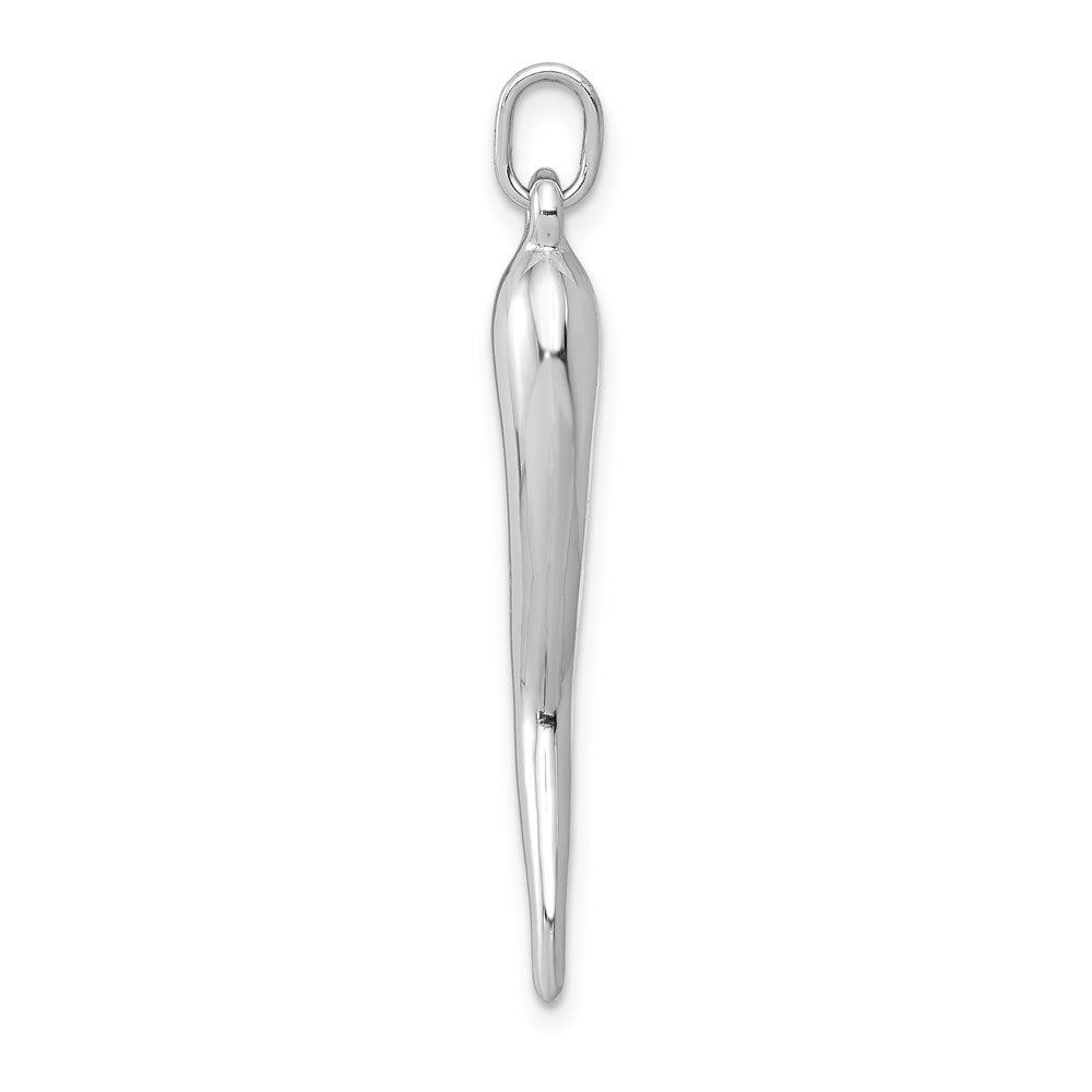 Alternate view of the 14k White Gold Italian Horn Pendant, 5 x 33mm by The Black Bow Jewelry Co.