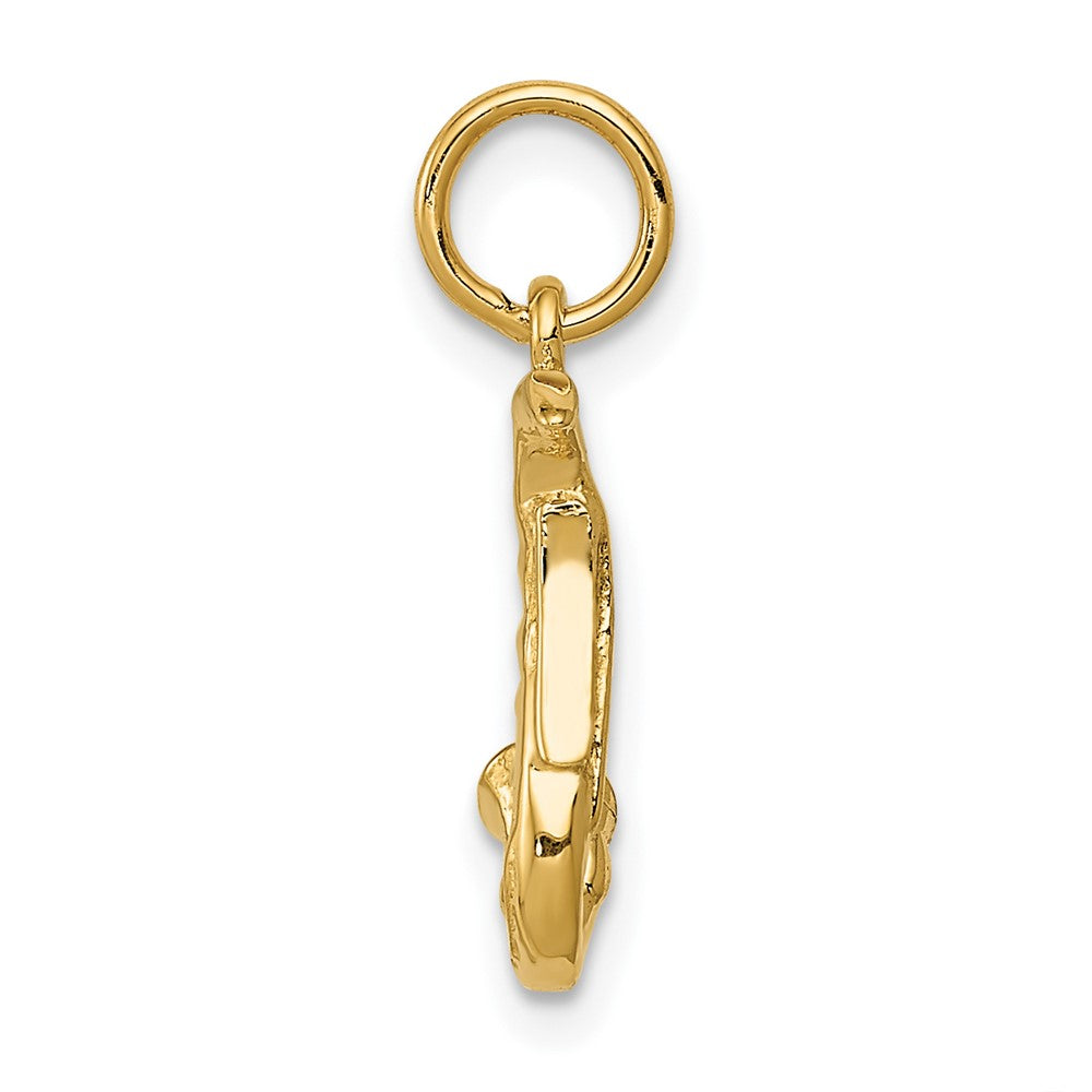 Alternate view of the 14k Yellow Gold Small 3D Saxophone Charm or Pendant, 12mm (7/16 inch) by The Black Bow Jewelry Co.