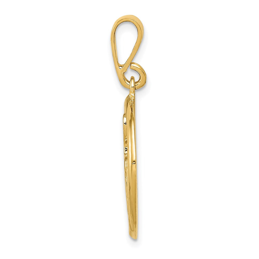 Alternate view of the 14k Yellow Gold Round Musical Chart Pendant, 20mm (3/4 inch) by The Black Bow Jewelry Co.