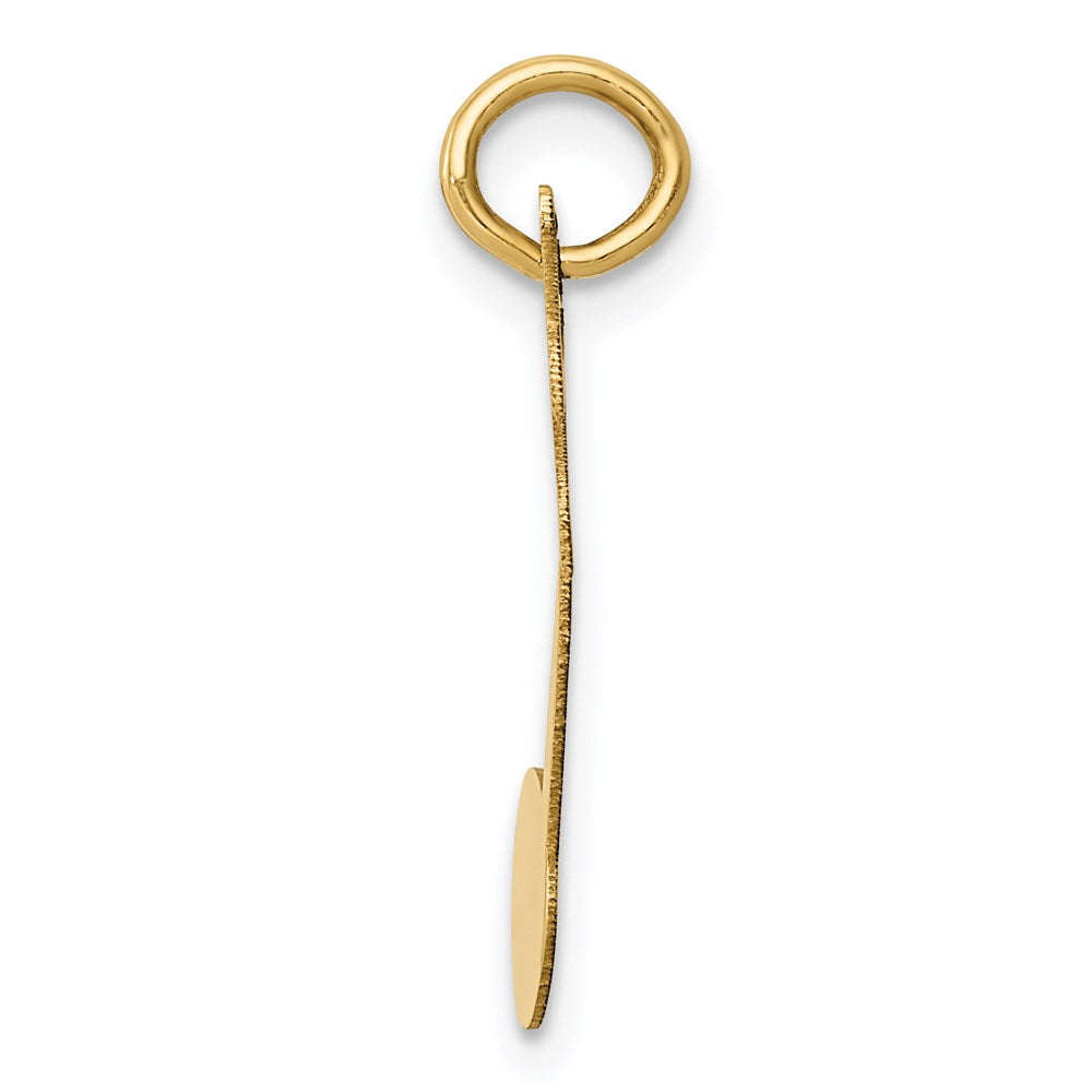Alternate view of the 14k Yellow Gold Polished Flat Musical Note Pendant, 11 x 22mm by The Black Bow Jewelry Co.