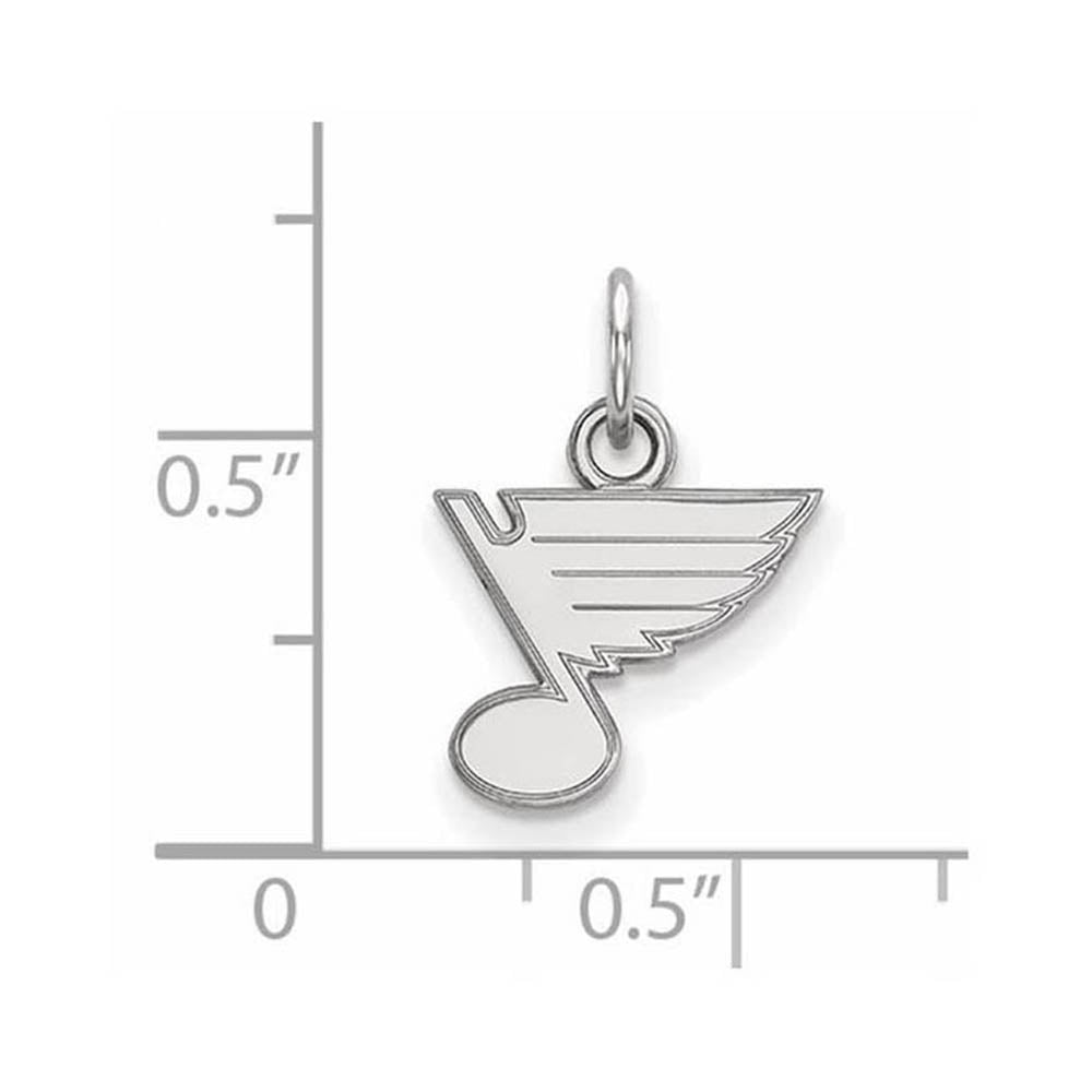 Alternate view of the 10k White Gold NHL St. Louis Blues XS (Tiny) Charm or Pendant by The Black Bow Jewelry Co.