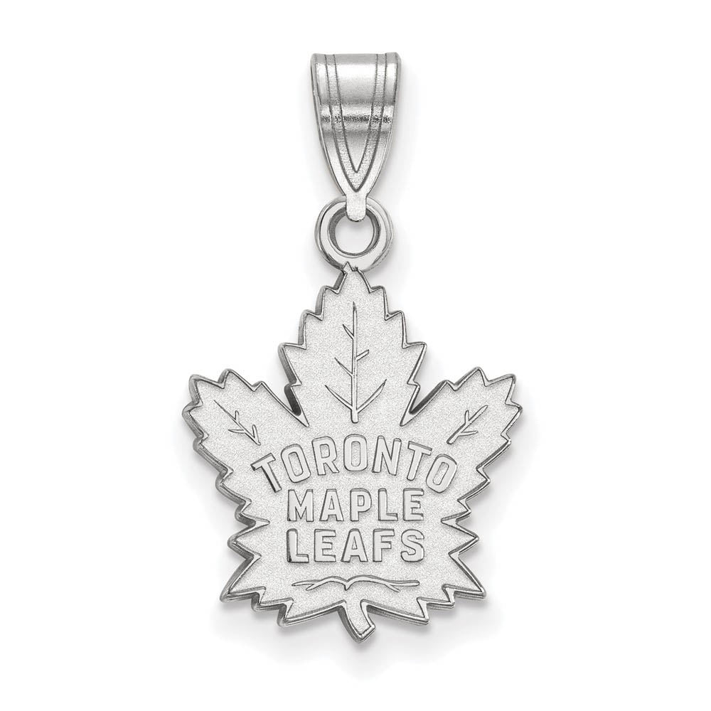 10k White Gold NHL Toronto Maple Leafs Medium Pendant, Item P29640 by The Black Bow Jewelry Co.