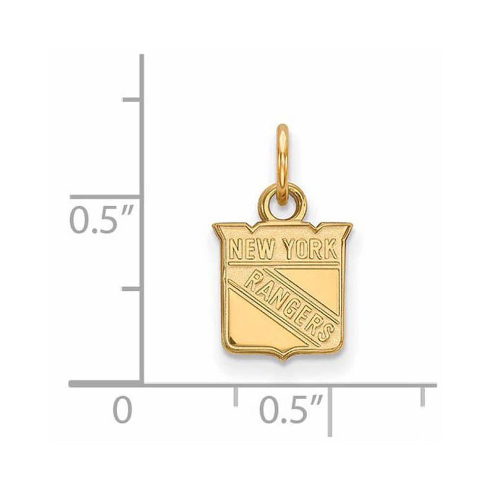 Alternate view of the 10k Yellow Gold NHL New York Rangers XS (Tiny) Charm or Pendant by The Black Bow Jewelry Co.