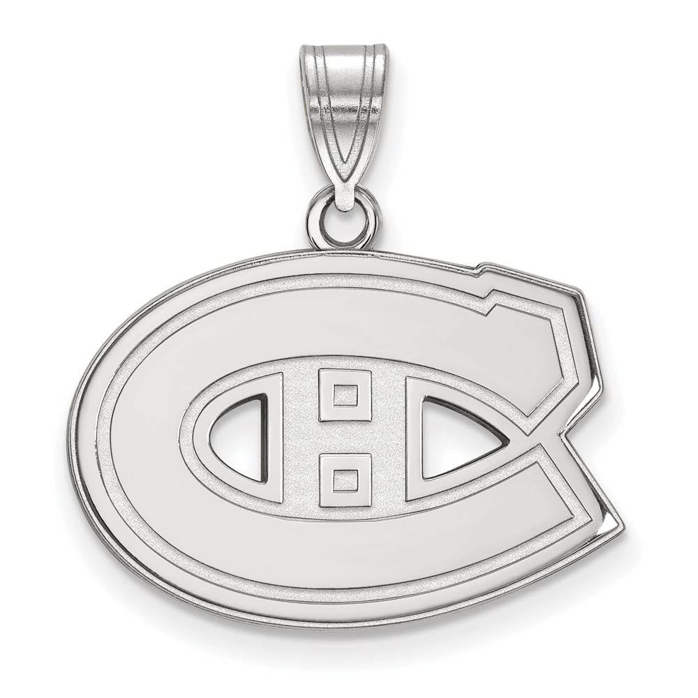 14k White Gold NHL Montreal Canadiens Medium Pendant, Item P29860 by The Black Bow Jewelry Co.