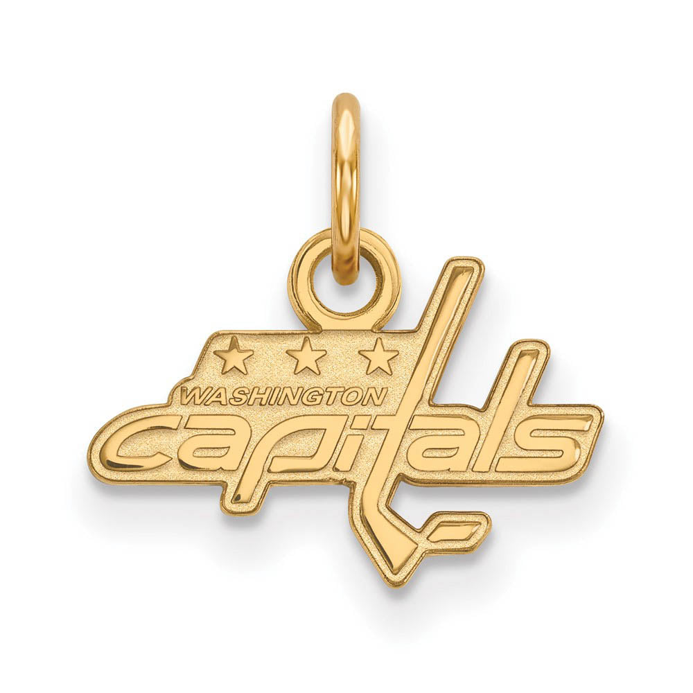 SS 14k Yellow Gold Plated NHL Washington Capitals XS (Tiny) Charm, Item P30036 by The Black Bow Jewelry Co.