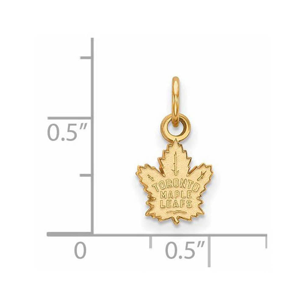 Alternate view of the SS 14k Yellow Gold Plated NHL Toronto Maple Leafs XS (Tiny) Charm by The Black Bow Jewelry Co.