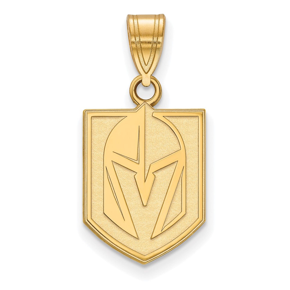 SS 14k Yellow Gold Plated NHL Vegas Golden Knights MD Pendant, Item P30120 by The Black Bow Jewelry Co.