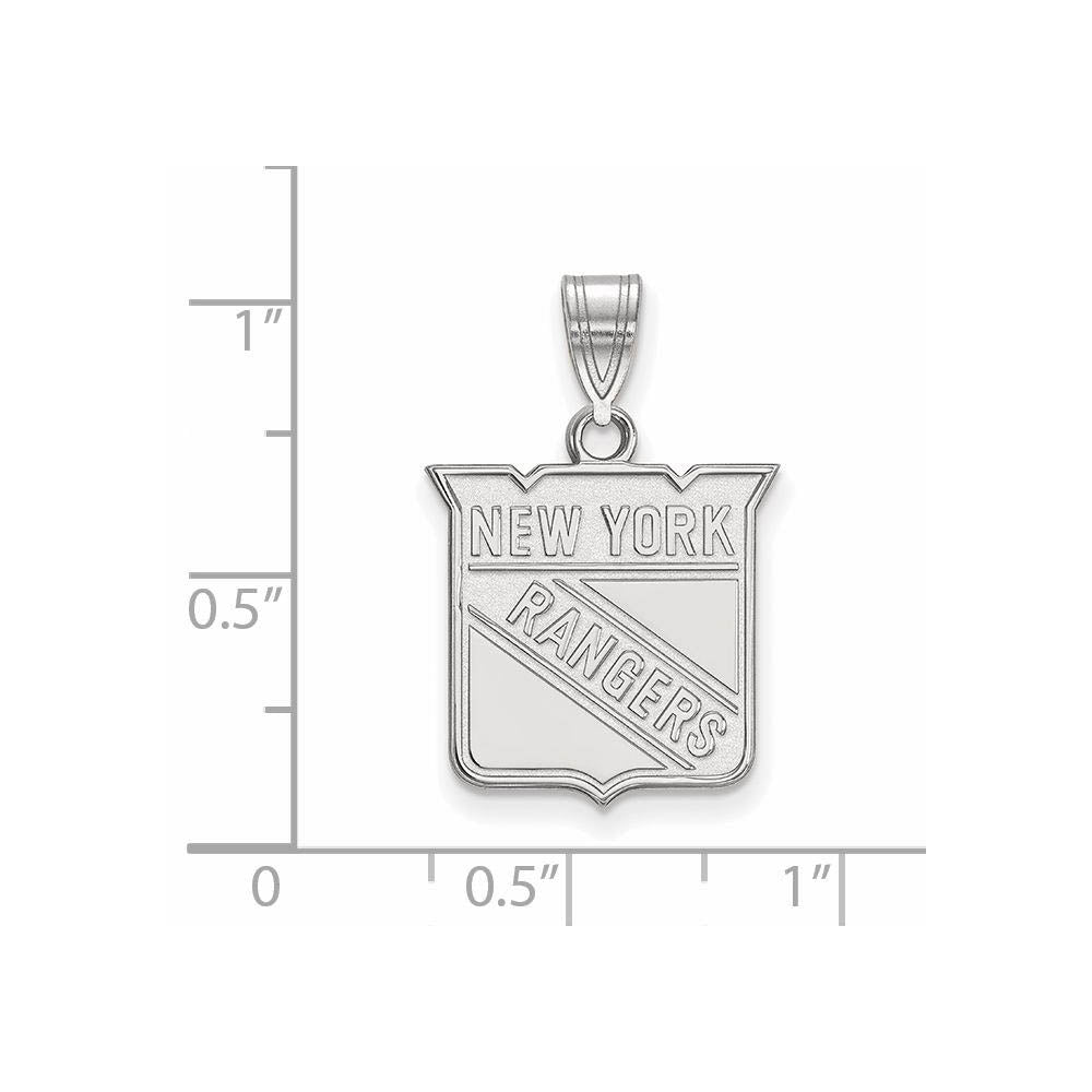 Alternate view of the Sterling Silver NHL New York Rangers Medium Pendant by The Black Bow Jewelry Co.