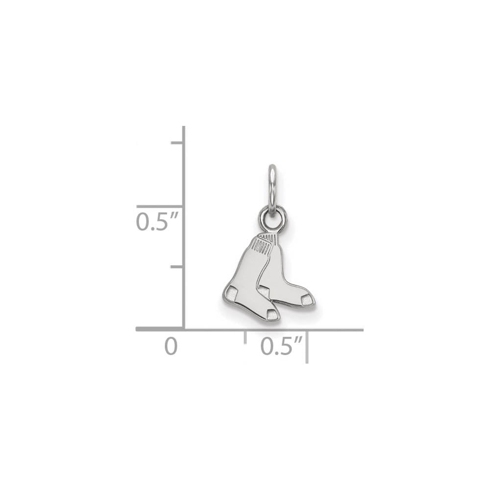 Alternate view of the 14K White Gold MLB Boston Red Sox XS (Tiny) Pair of Socks Charm by The Black Bow Jewelry Co.