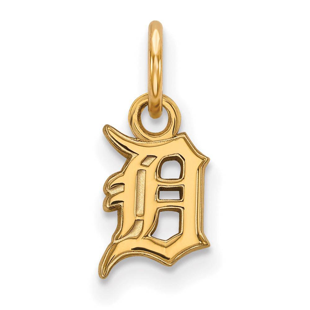 14K Gold Plated Silver MLB Detroit Tigers Letter D XS (Tiny) Charm, Item P31936 by The Black Bow Jewelry Co.
