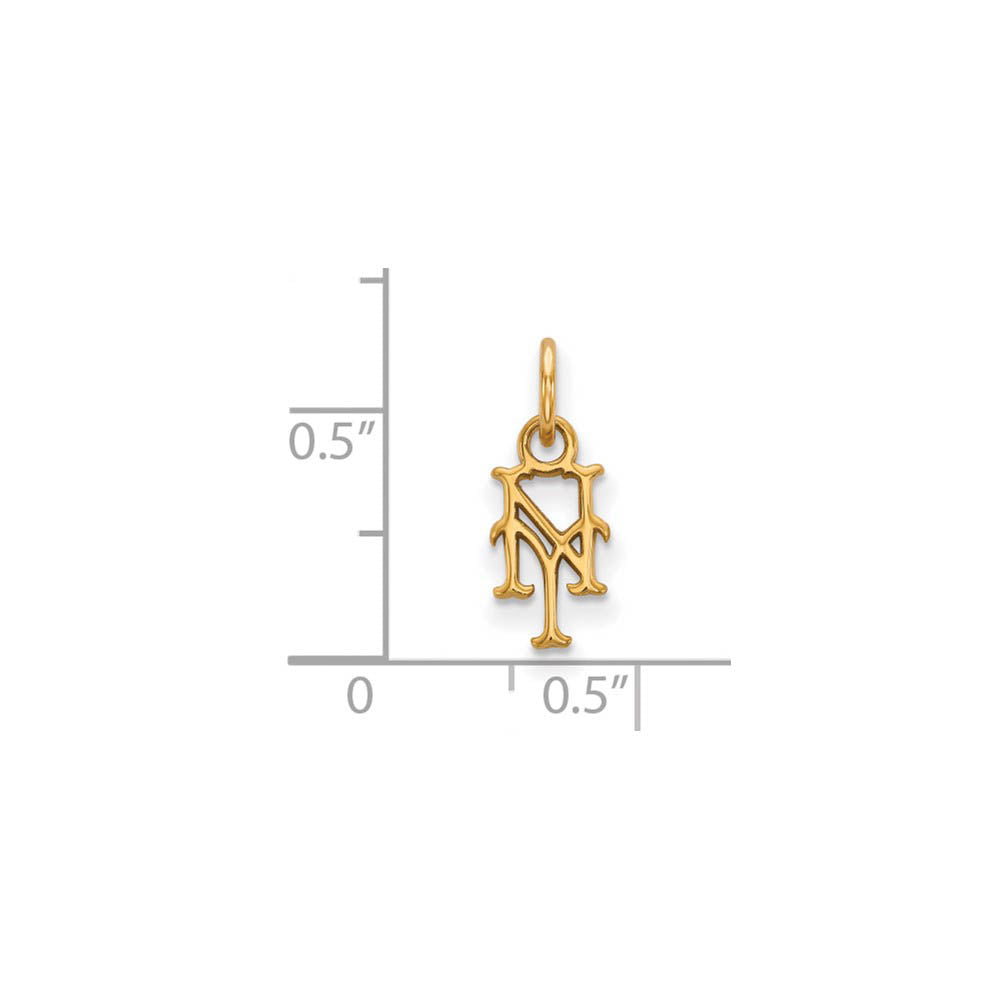Alternate view of the 14K Gold Plated Silver MLB New York Mets XS (Tiny) Charm by The Black Bow Jewelry Co.