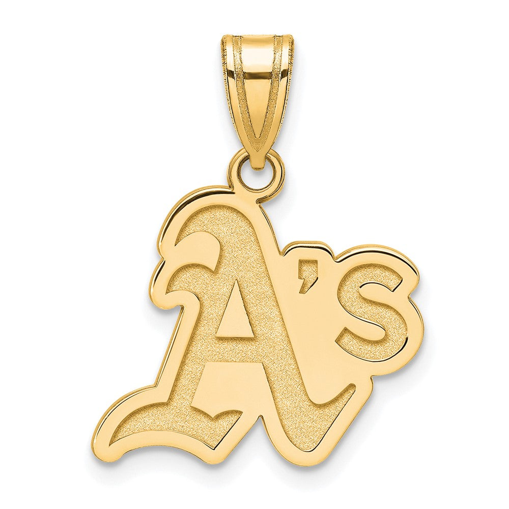 10K Yellow Gold MLB Athletics Medium Logo Pendant, Item P32644 by The Black Bow Jewelry Co.