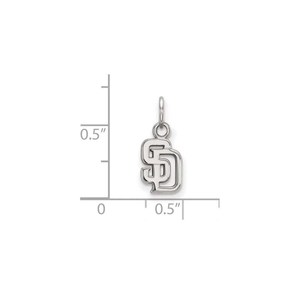 Alternate view of the Sterling Silver MLB San Diego Padres Letters S-D XS (Tiny) Charm by The Black Bow Jewelry Co.
