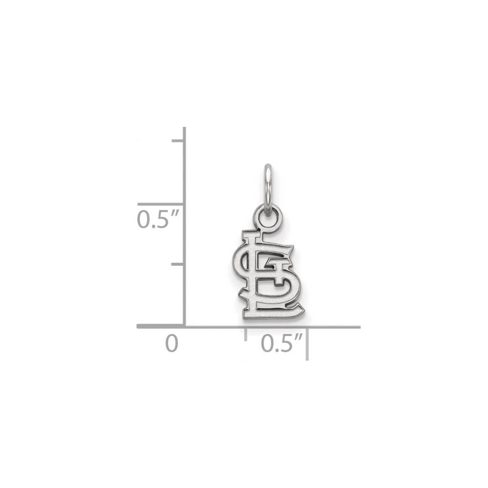 Alternate view of the Sterling Silver MLB St. Louis Cardinals XS (Tiny) STL Charm by The Black Bow Jewelry Co.
