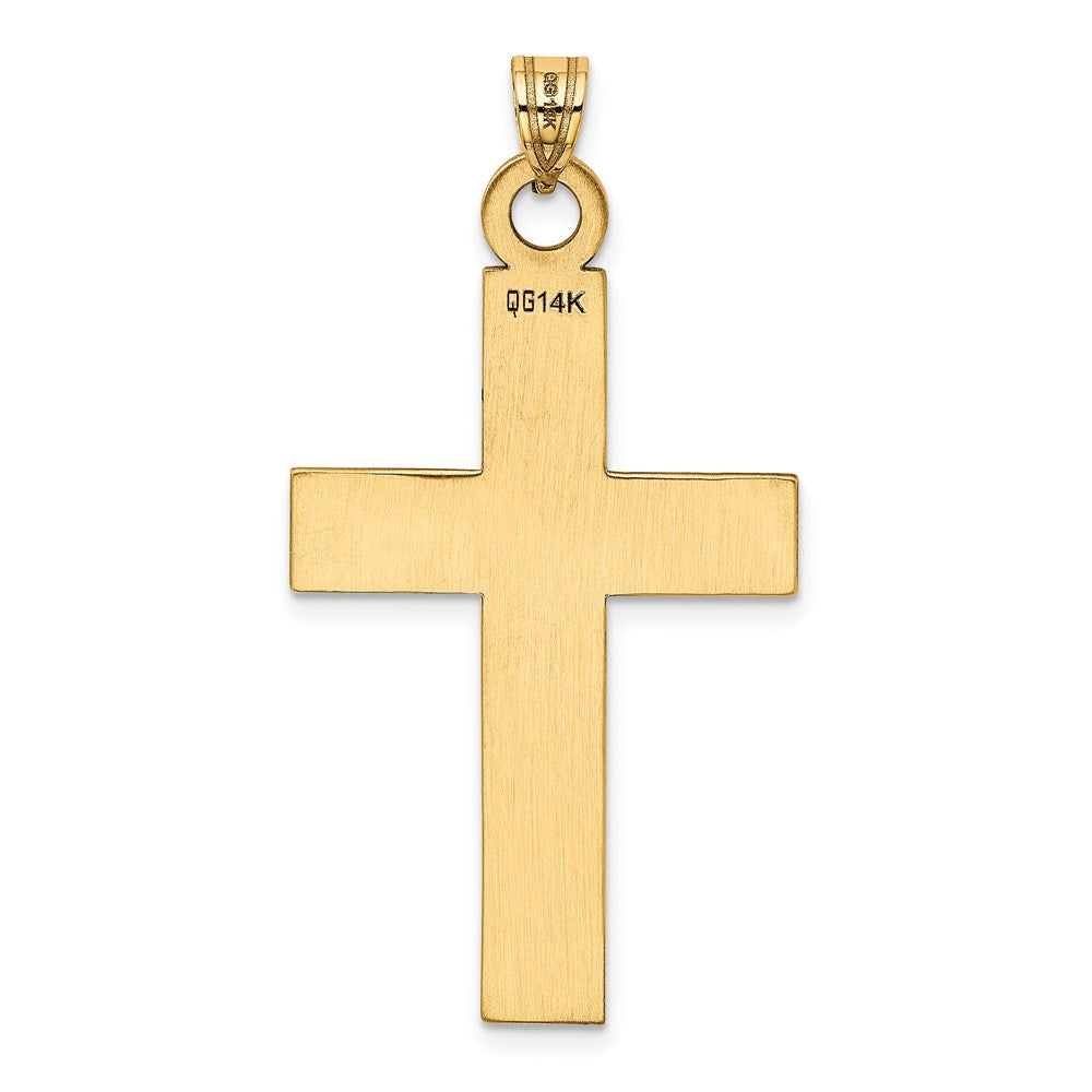 Alternate view of the 14k Yellow Gold, Textured, Latin Cross Pendant by The Black Bow Jewelry Co.