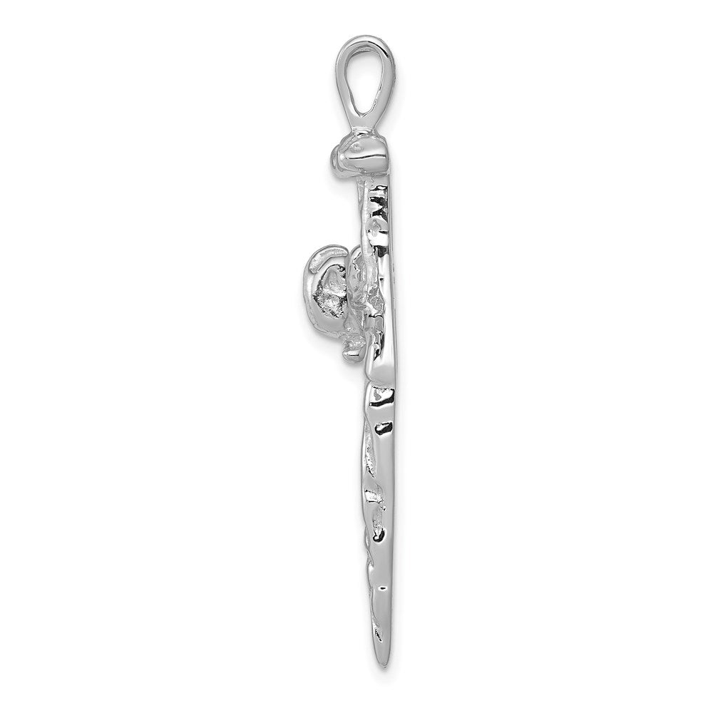 Alternate view of the Ladies 14k White Gold, Nail Cross Pendant 25 x 42mm by The Black Bow Jewelry Co.