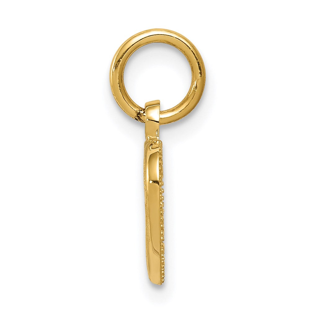 Alternate view of the 14k Yellow Gold Cross in Heart Charm by The Black Bow Jewelry Co.