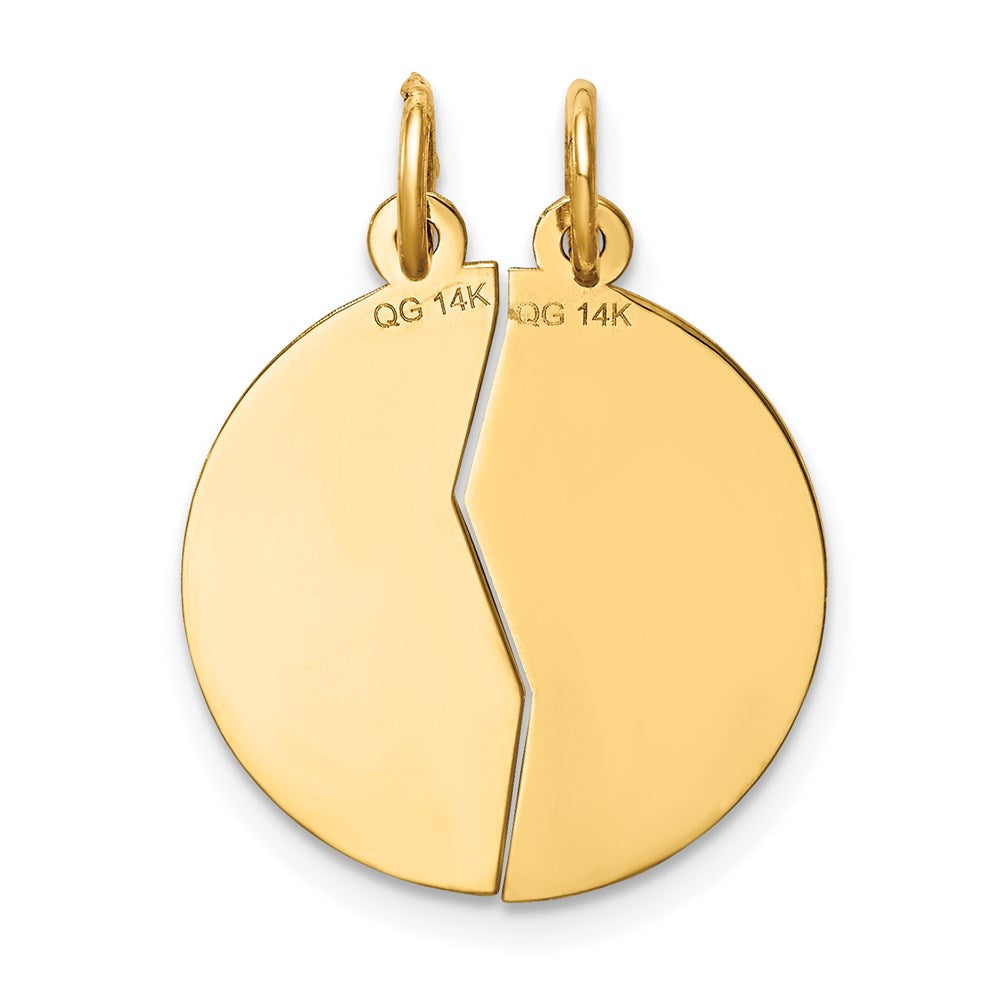 Alternate view of the 14k Yellow Gold, Two-piece Mizpah Coin by The Black Bow Jewelry Co.