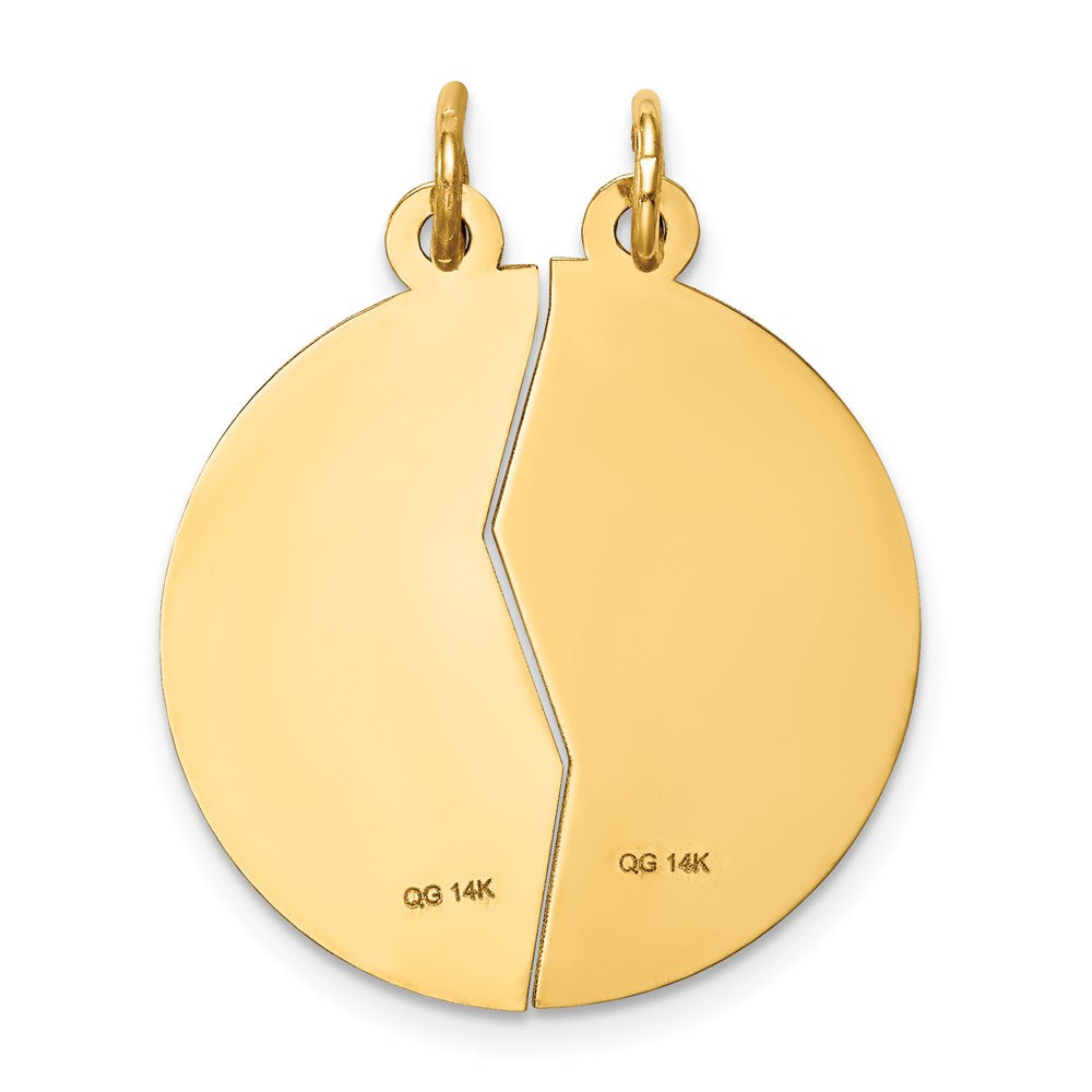 Alternate view of the 14k Yellow Gold Mizpah Break-apart Coin by The Black Bow Jewelry Co.