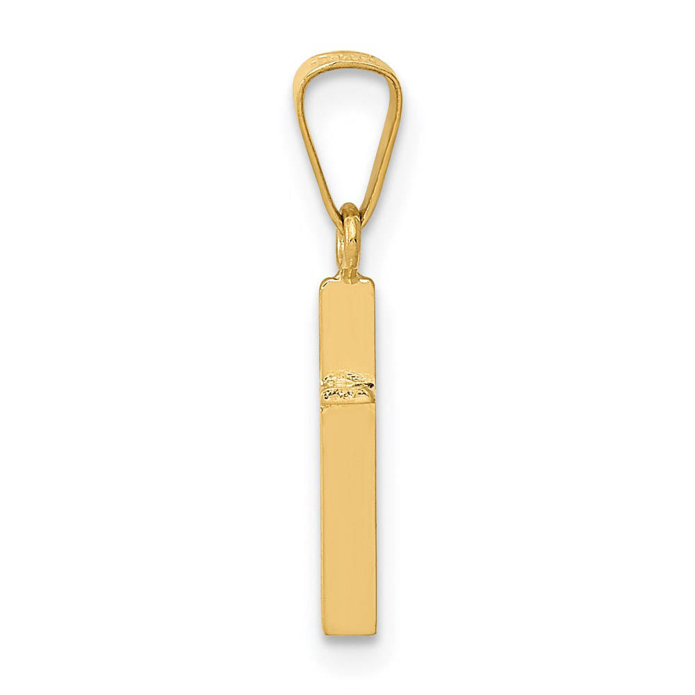 Alternate view of the 14k Yellow Gold, Thin, Latin Cross Pendant by The Black Bow Jewelry Co.
