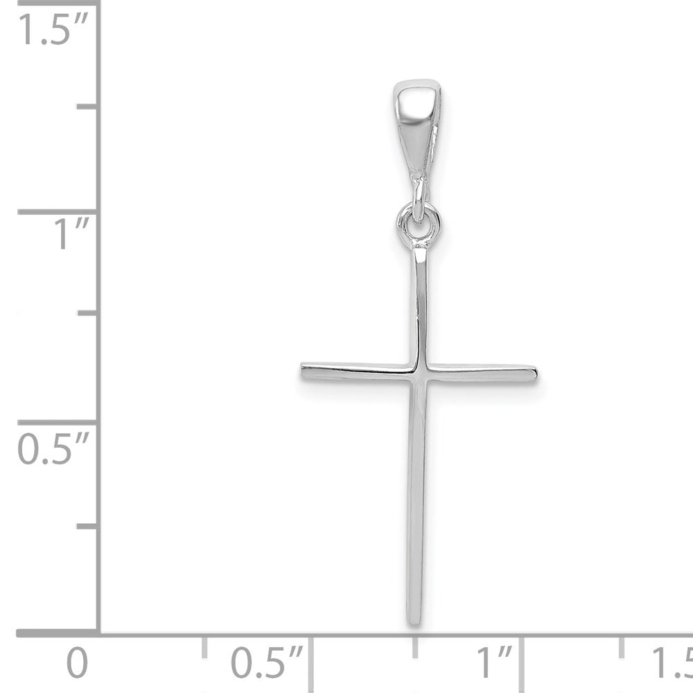 Alternate view of the 14k White Gold, Thin, Latin Cross Pendant by The Black Bow Jewelry Co.