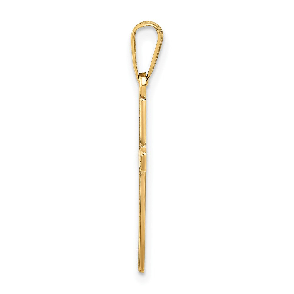 Alternate view of the 14k Yellow Gold, Stamped, Latin Cross Pendant by The Black Bow Jewelry Co.
