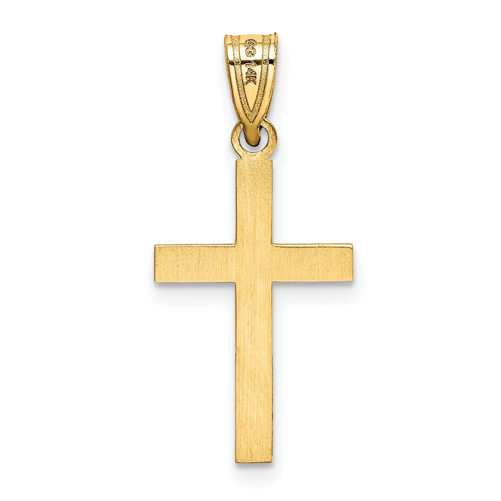 Alternate view of the 14k Yellow Gold, Stamped, Latin Cross Pendant by The Black Bow Jewelry Co.