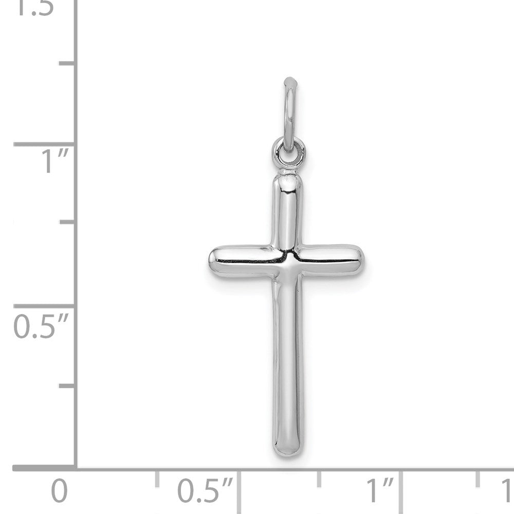 Alternate view of the 14k White Gold Textured Latin Cross Pendant by The Black Bow Jewelry Co.