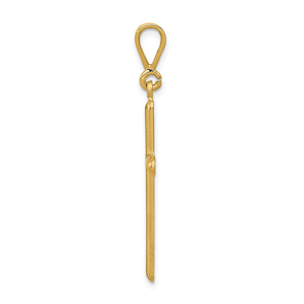 Alternate view of the 14k Yellow Gold, Latin Cross Pendant by The Black Bow Jewelry Co.