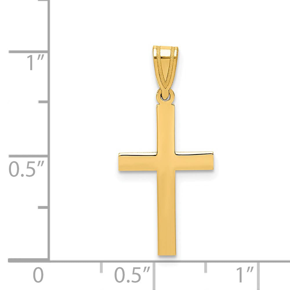 Alternate view of the 14k Yellow Gold Polished Latin Cross Pendant by The Black Bow Jewelry Co.