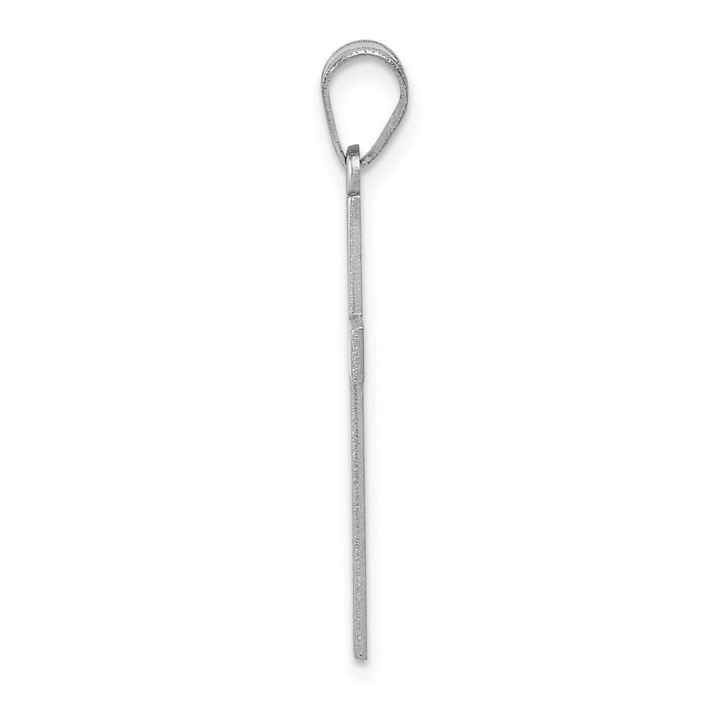 Alternate view of the 14k White Gold, Polished Cross Pendant by The Black Bow Jewelry Co.