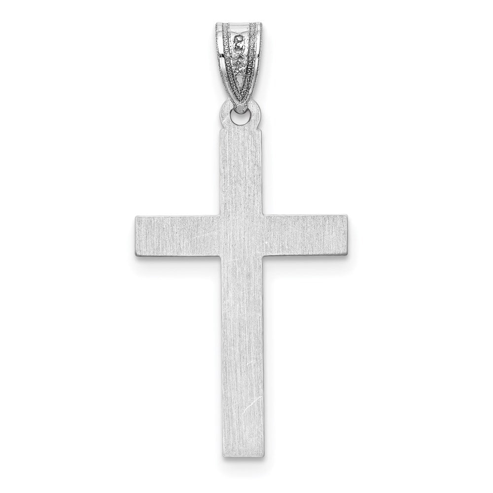 Alternate view of the 14k White Gold, Polished Cross Pendant by The Black Bow Jewelry Co.