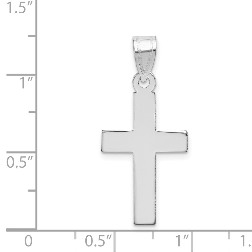 Alternate view of the 14k White Gold, Polished Cross Pendant by The Black Bow Jewelry Co.
