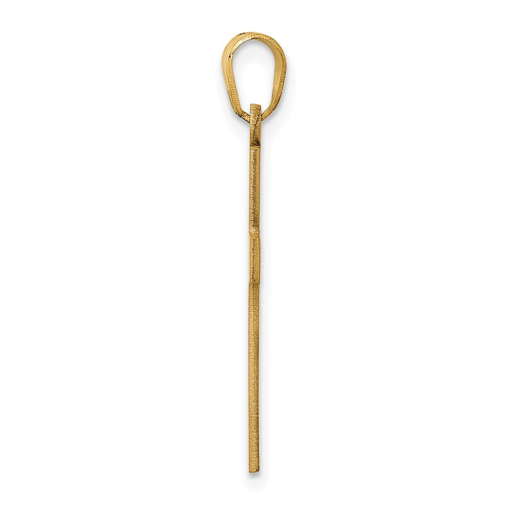 Alternate view of the 14k Yellow Gold, Satin Cross Pendant 14 x 28mm by The Black Bow Jewelry Co.