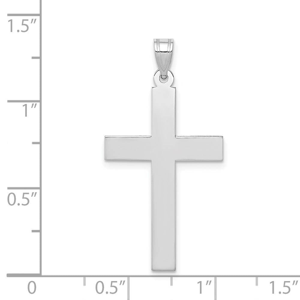 Alternate view of the 14k White Gold, Simple Latin Cross by The Black Bow Jewelry Co.