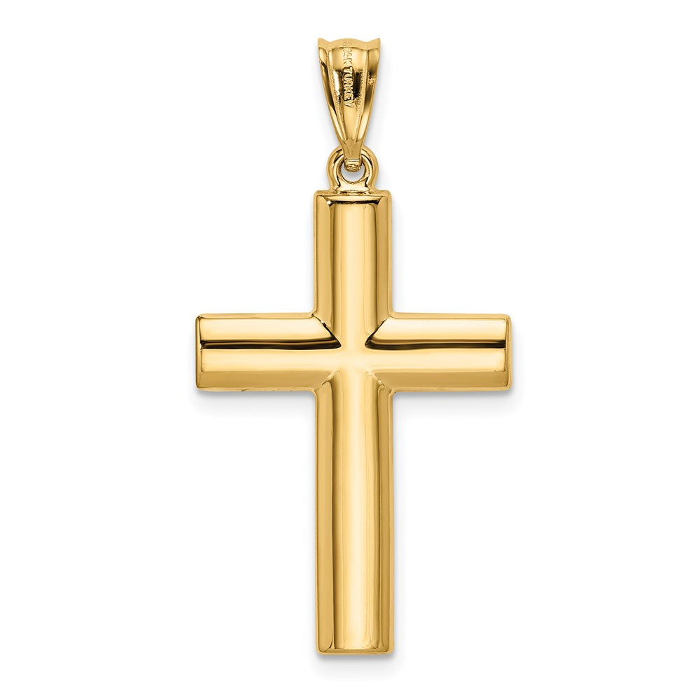 Alternate view of the 14k Yellow Gold, Hollow Cross Pendant by The Black Bow Jewelry Co.