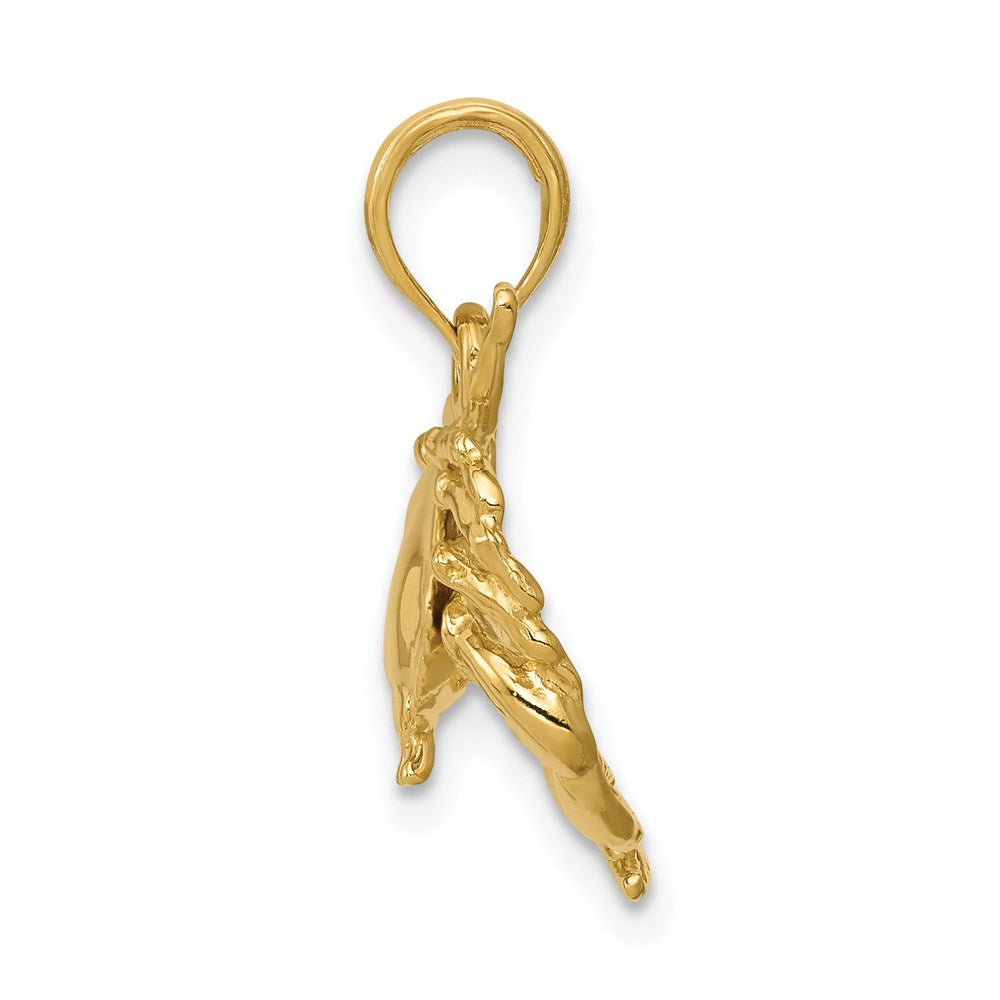 Alternate view of the 14k Yellow Gold Stone Crab Pendant, 16mm by The Black Bow Jewelry Co.