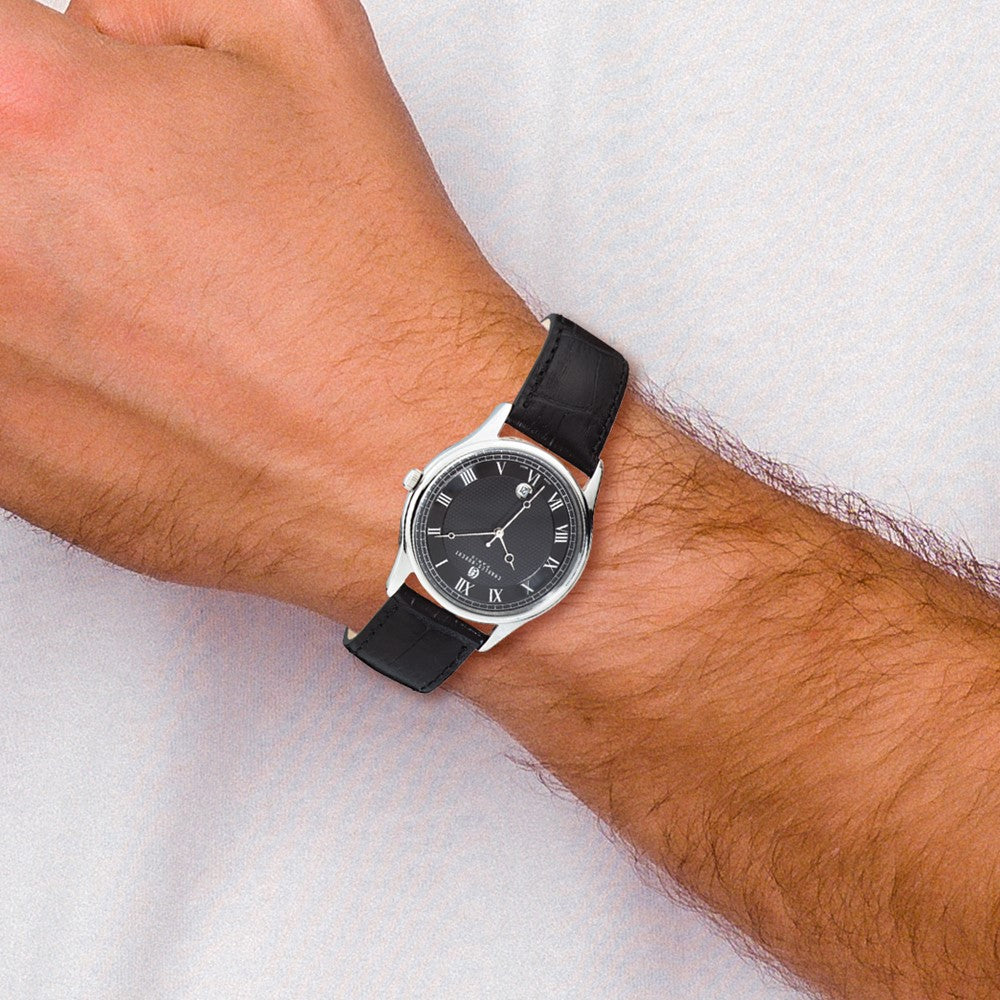 Alternate view of the Charles Hubert Ladies Black Leather Band Watch by The Black Bow Jewelry Co.