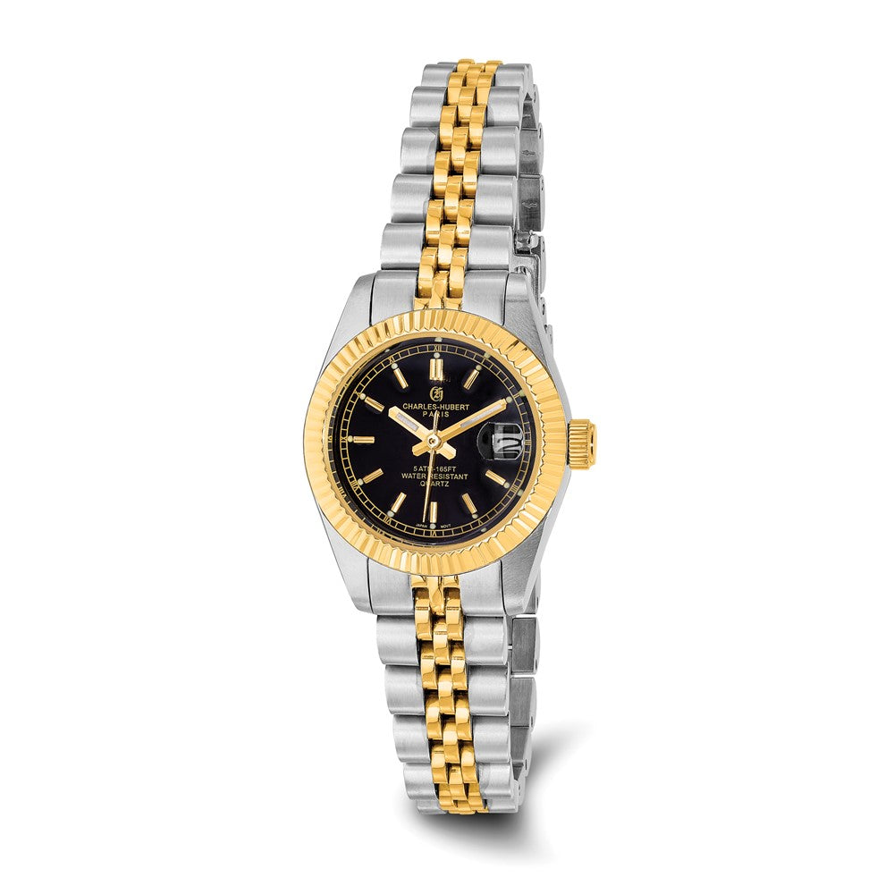 Ladies Two-Tone, Round Analog Watch by Charles Hubert, Item W8237 by The Black Bow Jewelry Co.