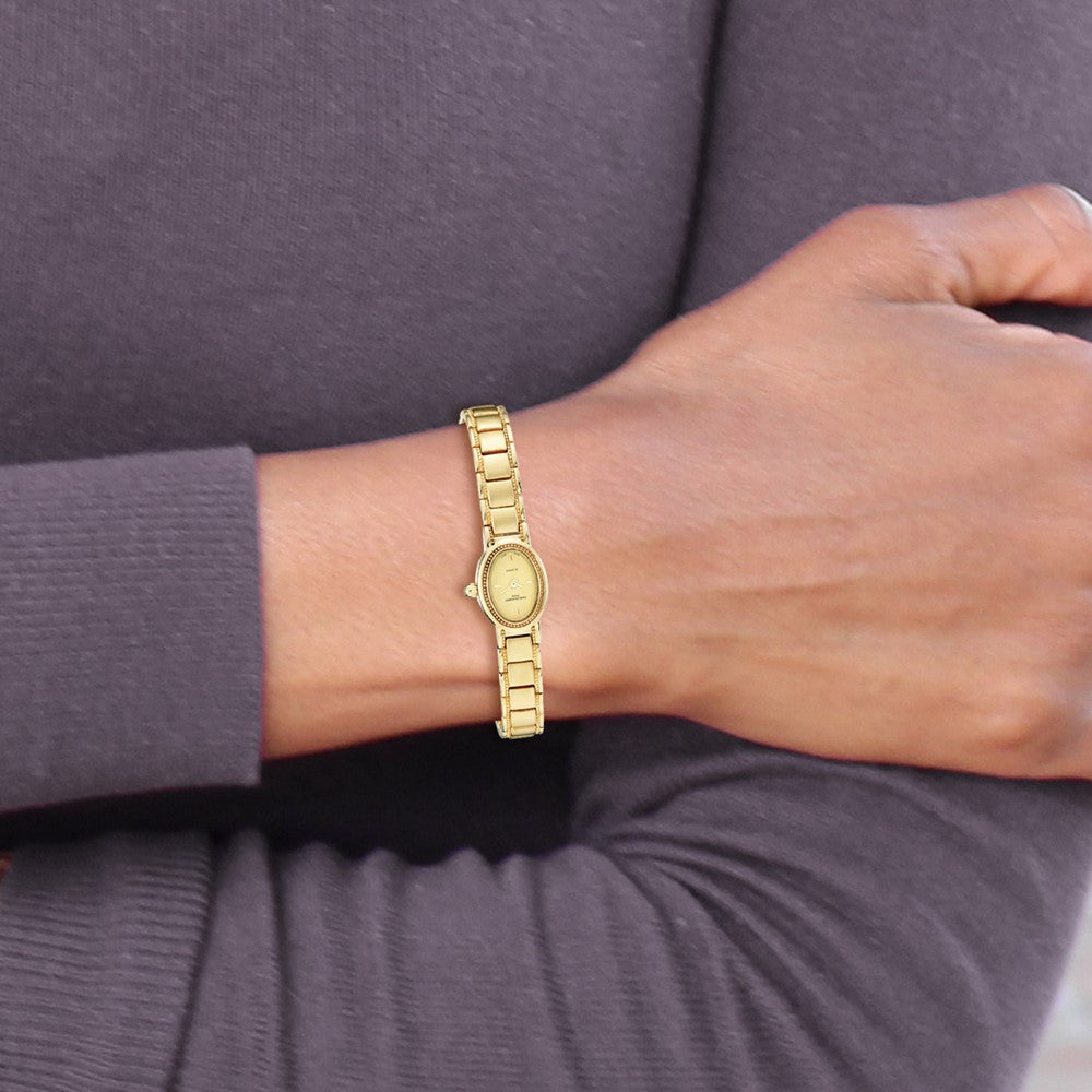 Alternate view of the Charles Hubert Ladies Satin Gold-Plated Dress Watch by The Black Bow Jewelry Co.