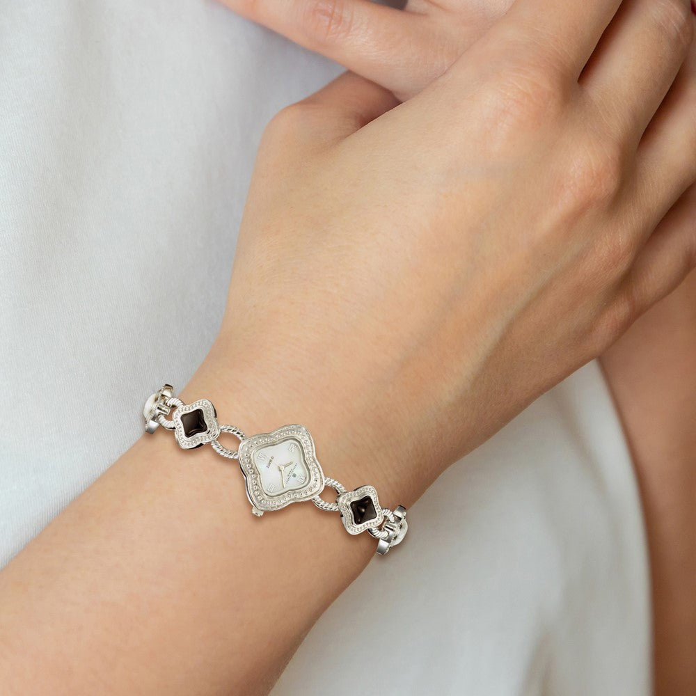 Alternate view of the Charles Hubert Ladies Blk Agate/Wht Howlite Bracelet Watch by The Black Bow Jewelry Co.