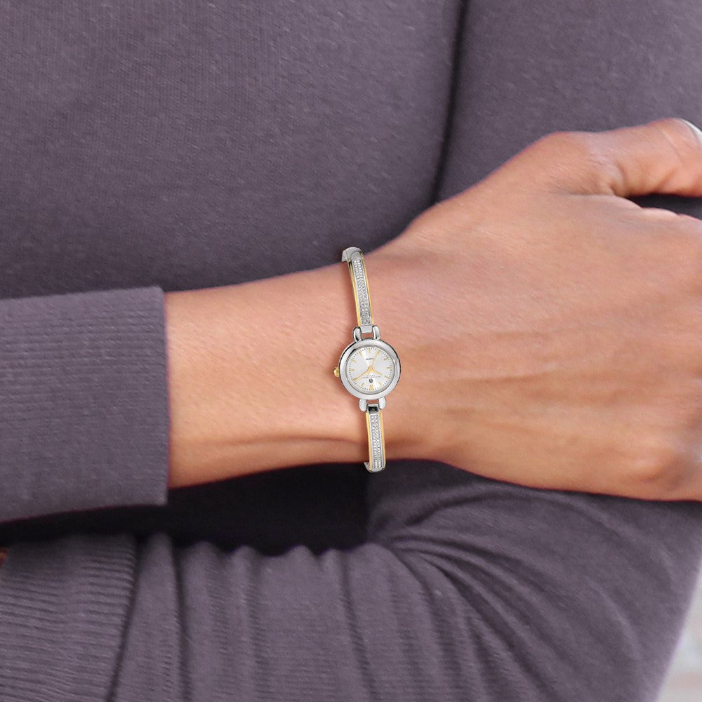 Alternate view of the Charles Hubert Ladies Gold-Tone, Crystals, Silver Dial Round Watch by The Black Bow Jewelry Co.