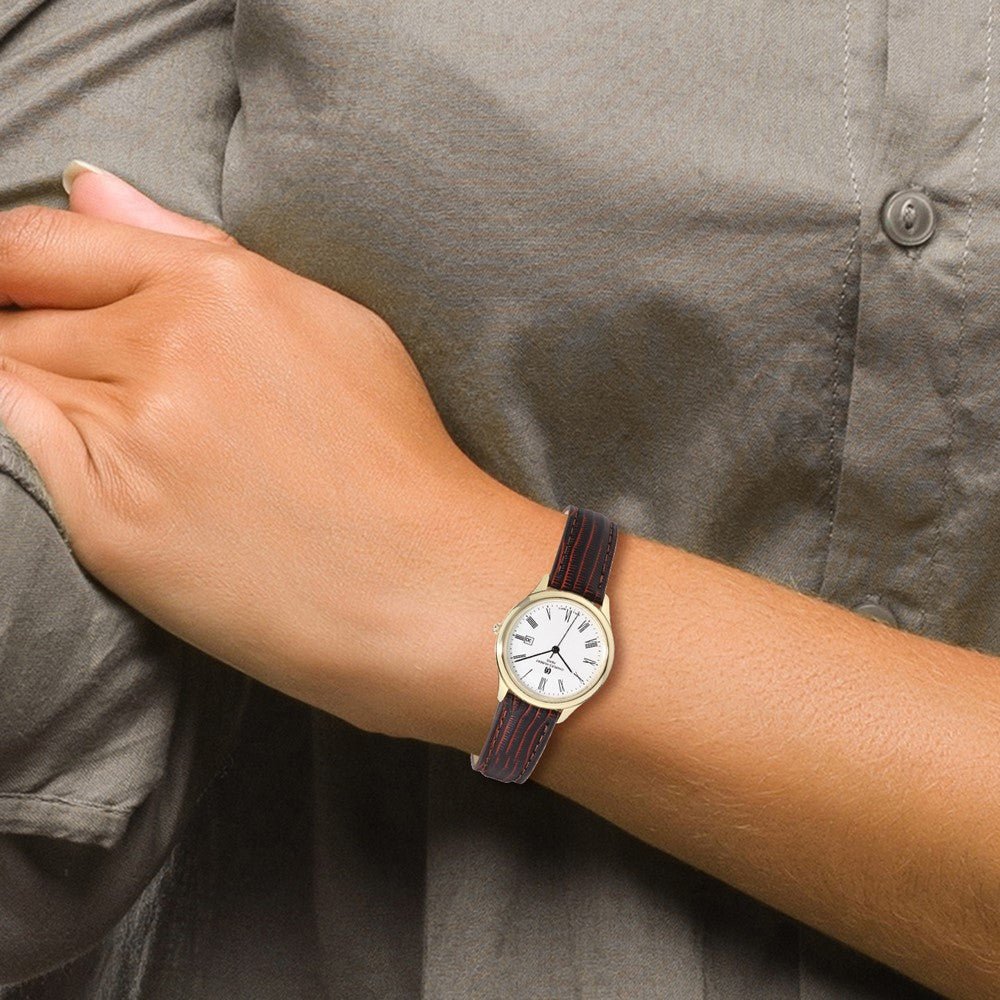 Alternate view of the Charles Hubert Ladies IP-plated Stainless Leather Band 33mm Watch by The Black Bow Jewelry Co.
