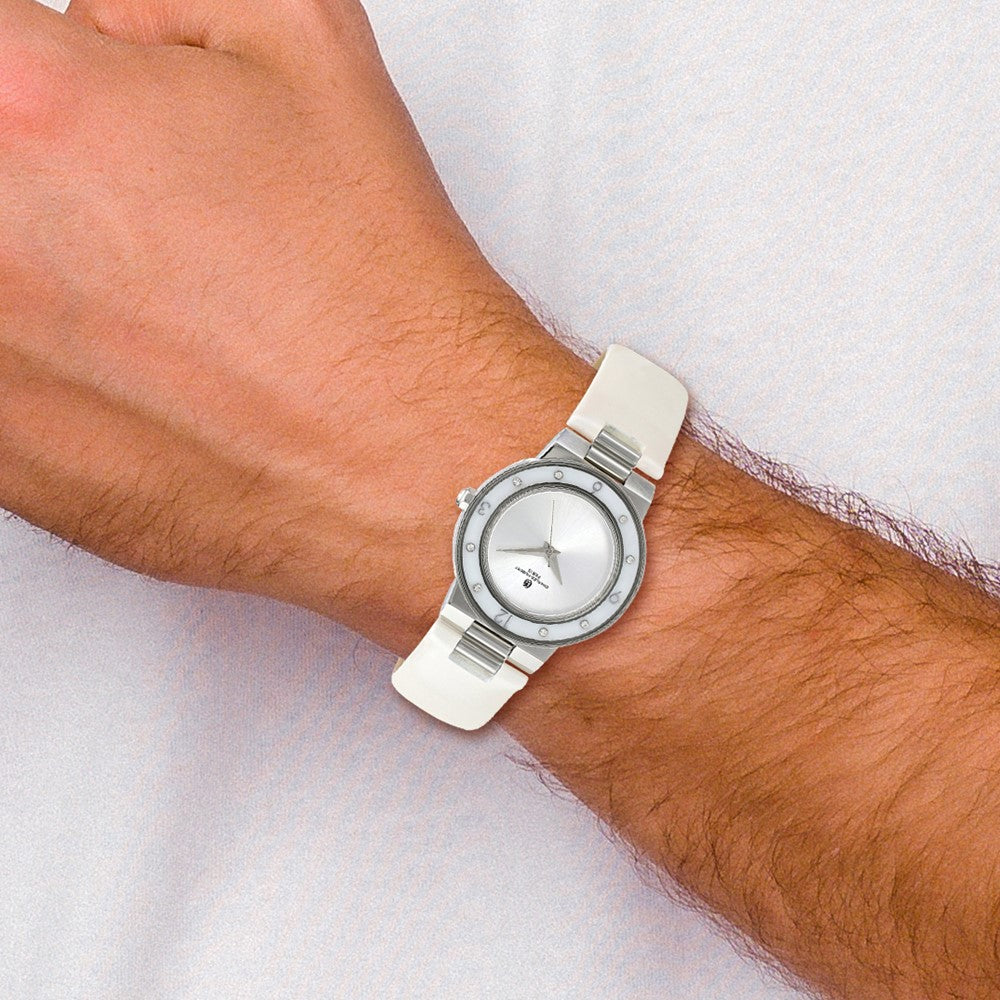 Alternate view of the Charles Hubert Ladies Stainless White Mother of Pearl 32mm Watch by The Black Bow Jewelry Co.